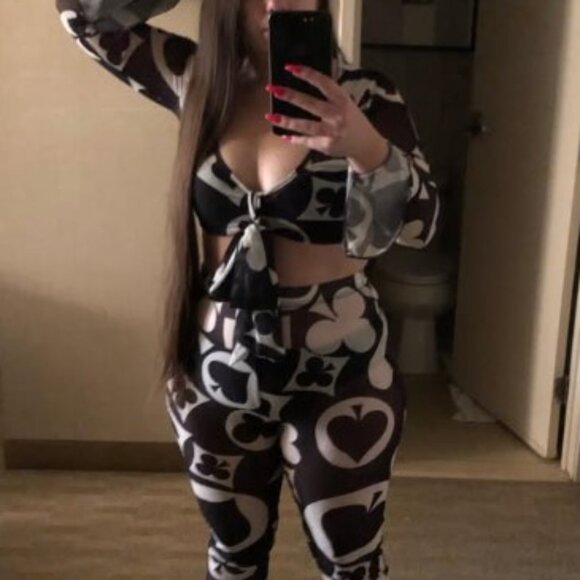 Black white sheer two piece matching Coord set - Picture 7 of 9